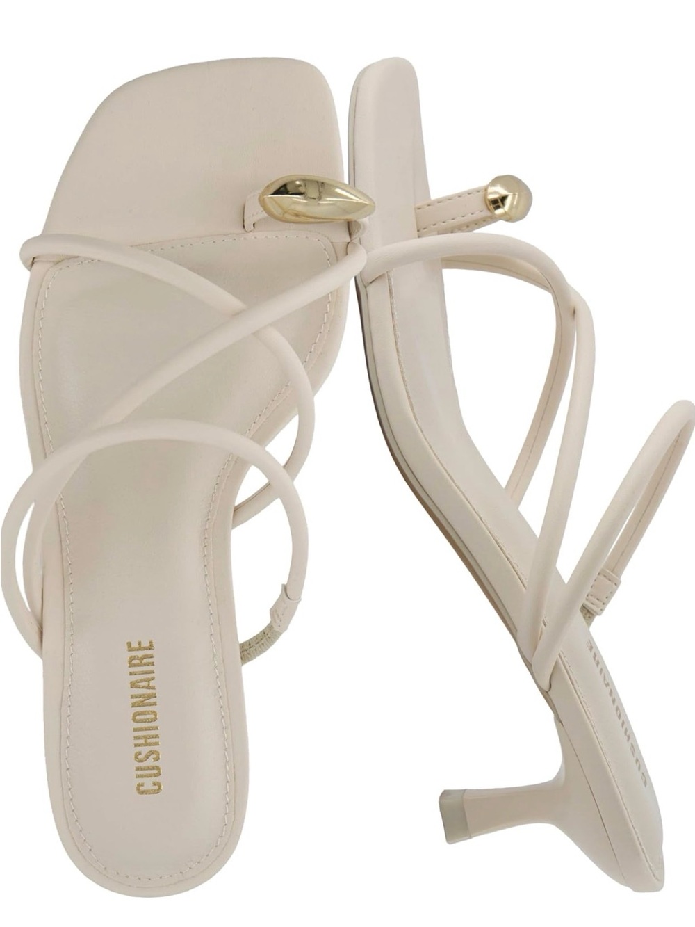 Never wornCushionaire Maui Strappy Kitten Heel Sandal - Cream